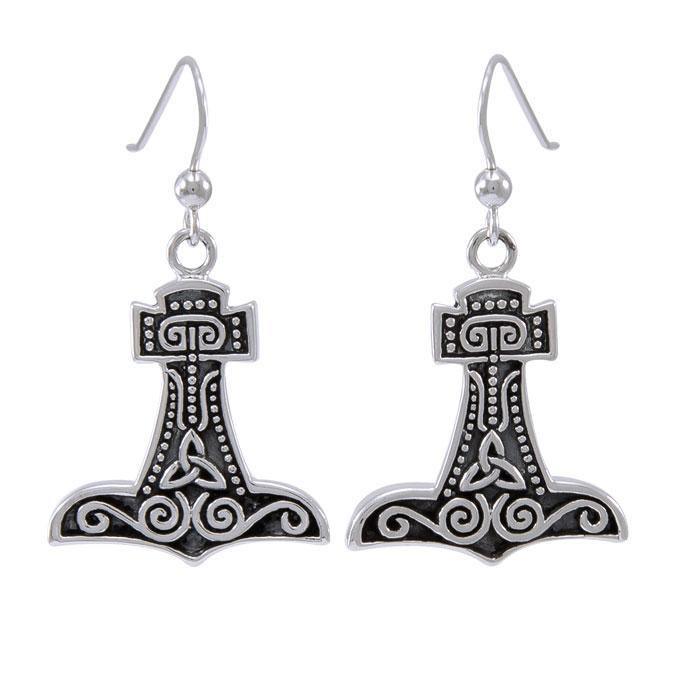 Thors Hammer Silver Earrings TER1563