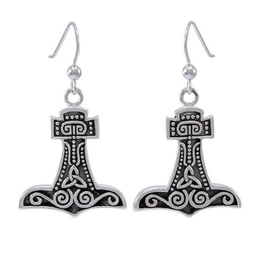 Thors Hammer Silver Earrings TER1563