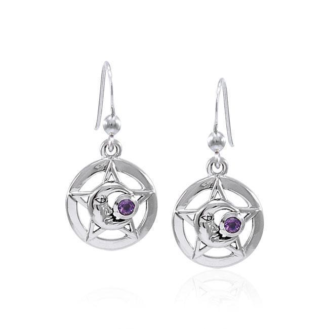 Moon Gemstone Silver The Star TER1574 Earrings