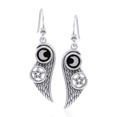 Moon The Star Wing Silver Earrings TER1596 Earrings