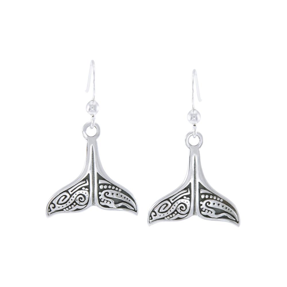 Whale Tail Aboriginal Sterling Silver Earrings TER1610 - Peter Stone Wholesale