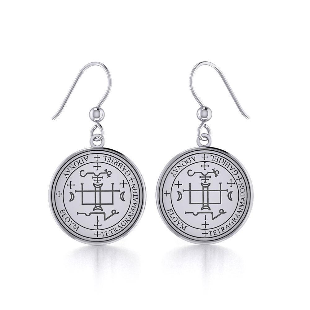 Archangel Gabriel Sigil Small Silver Earring TER1630 Earrings