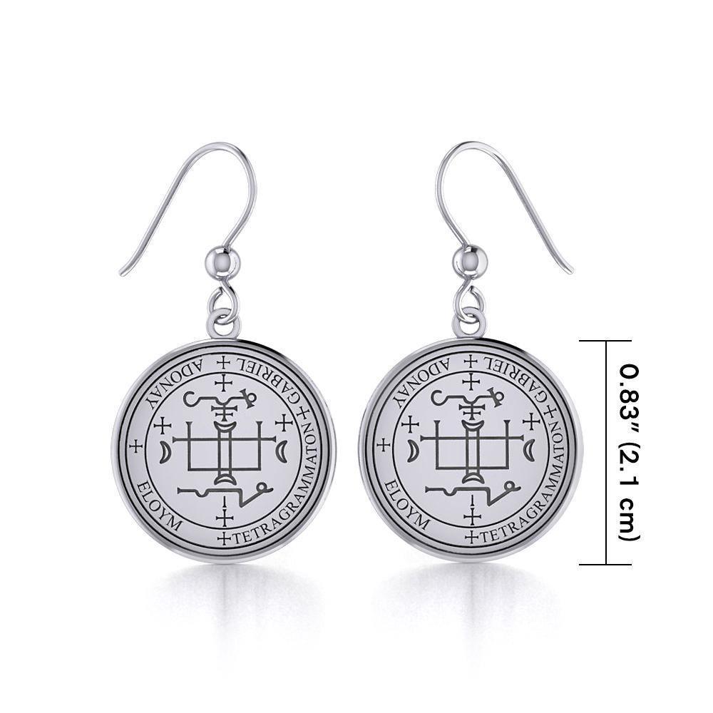 Archangel Gabriel Sigil Small Silver Earring TER1630 Earrings