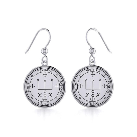 Archangel Raphael Sigil Small Silver Earring TER1631 Earrings