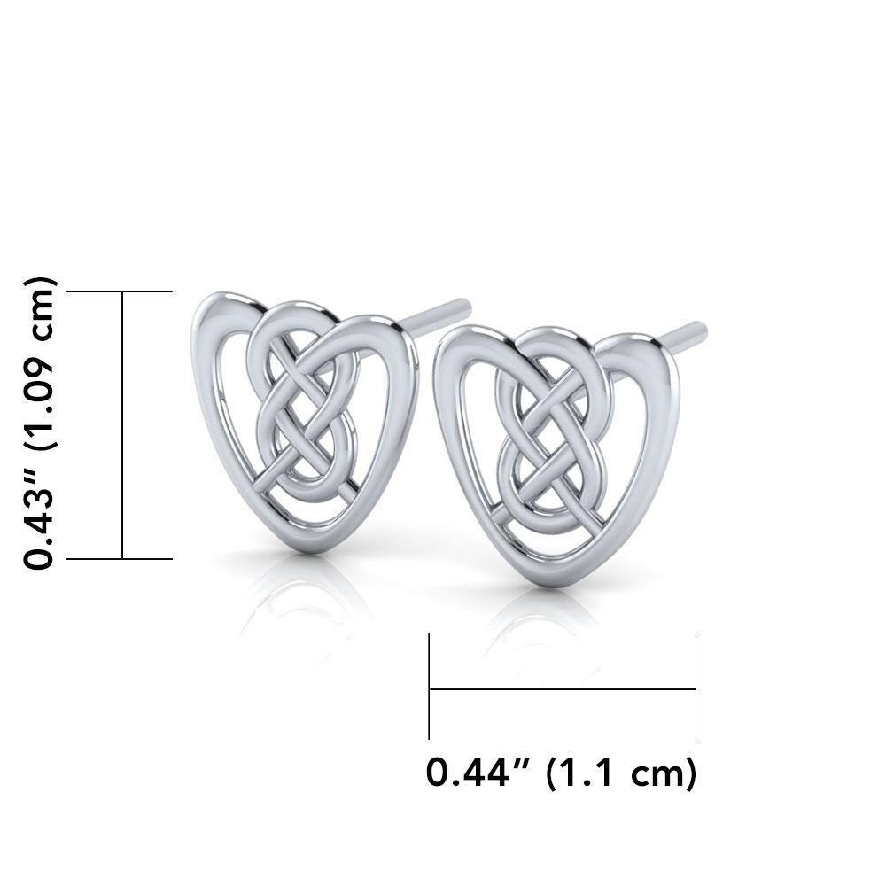 The gift of an eternal love ~ Celtic Knotwork Heart Sterling Silver Post Earrings Jewelry Earrings