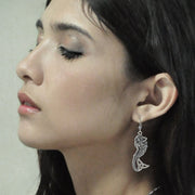 Lovely Mermaid Goddess with Trinity Knot Silver Earrings TER1663 Earrings