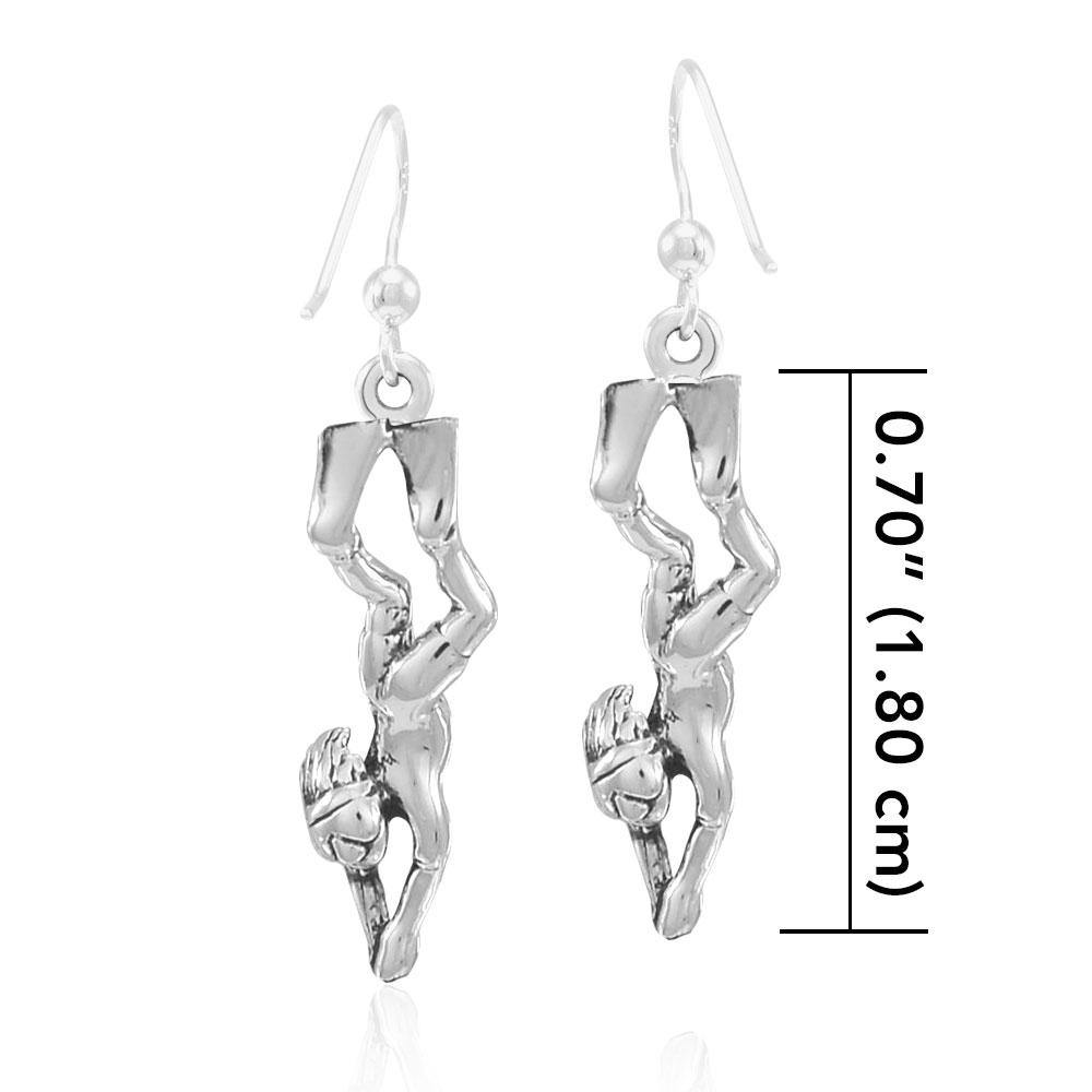 Free Diver Sterling Silver Earrings TER1682 Earrings