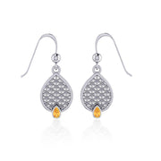 Flower of Life Mandala Silver Earrings with Gemstone TER1687