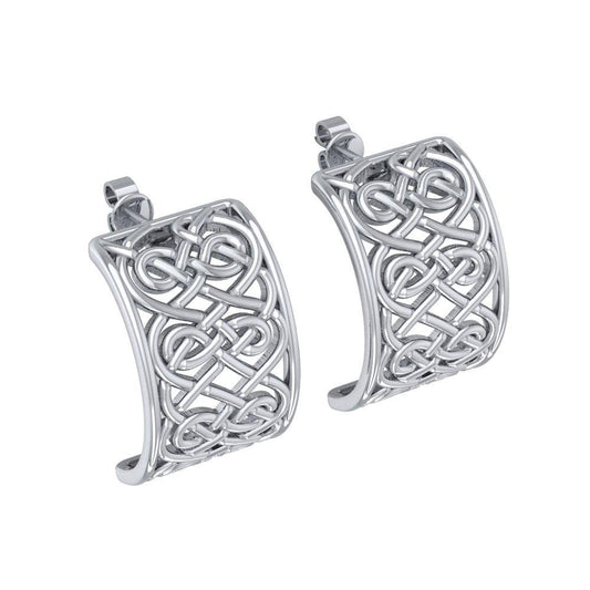 A symbolic continuation of life ~ Sterling Silver Celtic Knotwork Post Earrings TER1698 Earrings