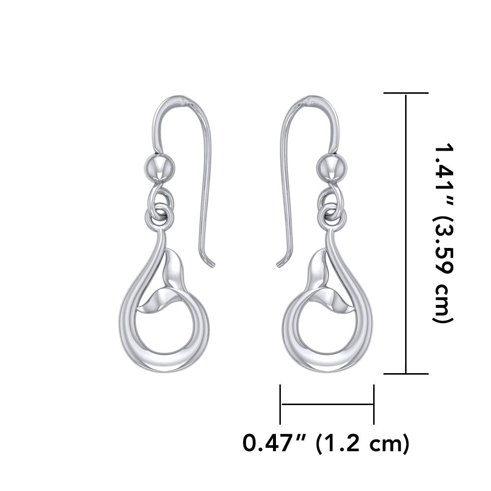 Sterling Silver Wrapping Whale Tail Earrings TER1726 Earrings