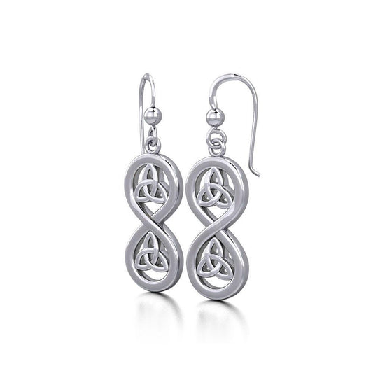 Infinity with Trinity Knot Silver Earrings TER1736 Earrings