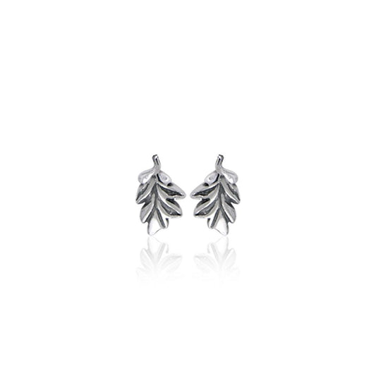 Oak Leaves Silver Post Earrings TER1753 - Peter Stone Wholesale