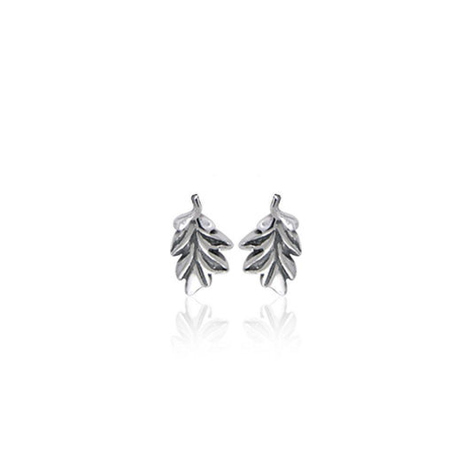 Oak Leaves Silver Post Earrings TER1753 - Peter Stone Wholesale