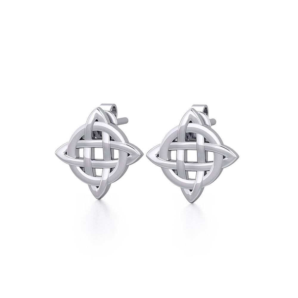 Irish Celtic Knot Sterling Silver Post Earrings TER1756 - Peter Stone Wholesale
