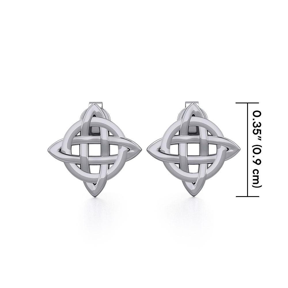 Irish Celtic Knot Sterling Silver Post Earrings TER1756 - Peter Stone Wholesale