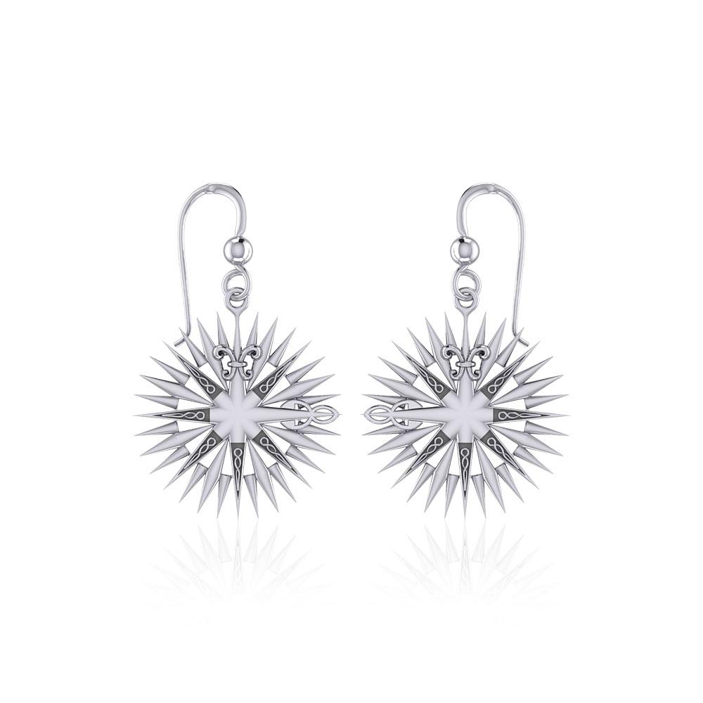 Wonderful Celtic Compass Rose Silver Earrings TER1765 - Peter Stone Wholesale