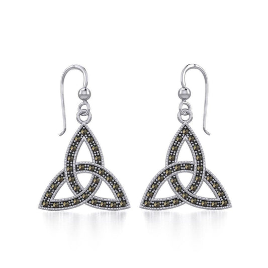 Sterling Silver Celtic Trinity Knot Earrings with Marcasite TER1801 Earrings