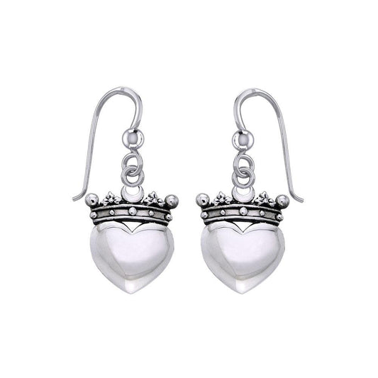 Cari Buziak Heart with Crown Silver Earrings TER1821 Earrings