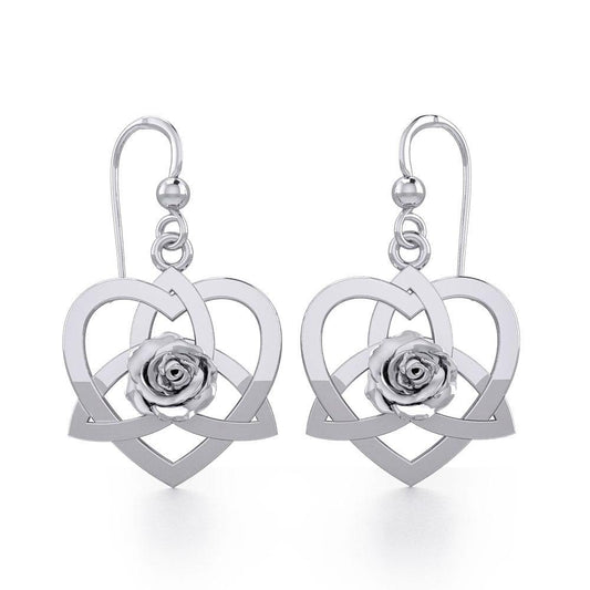 Trinity in Heart with Rose Silver Earrings TER1850 Earrings
