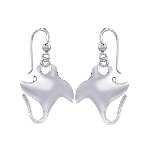 Small Manta Ray Silver Earrings TER1874 Earrings