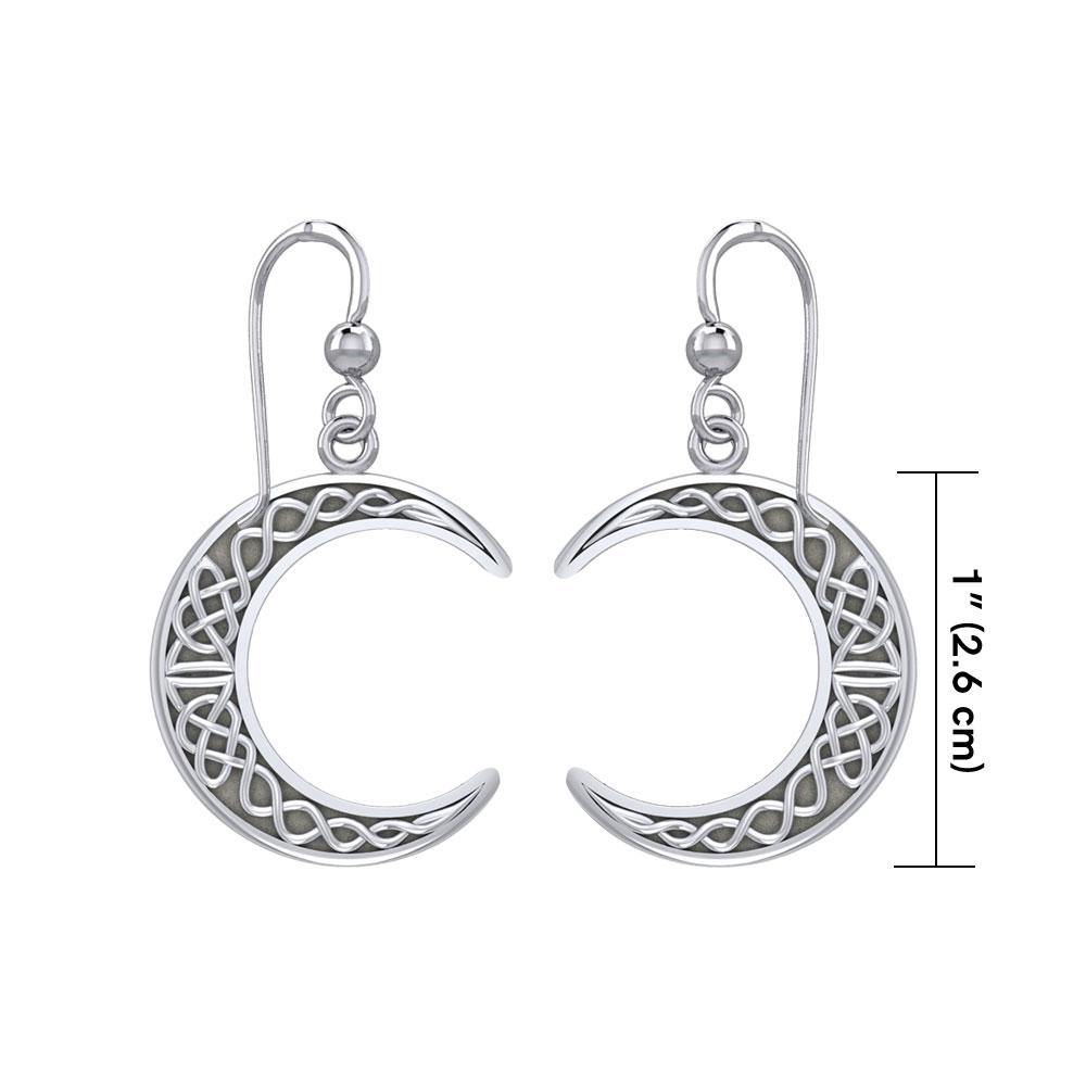 Large Celtic Crescent Moon Silver Earrings TER1879 Earring