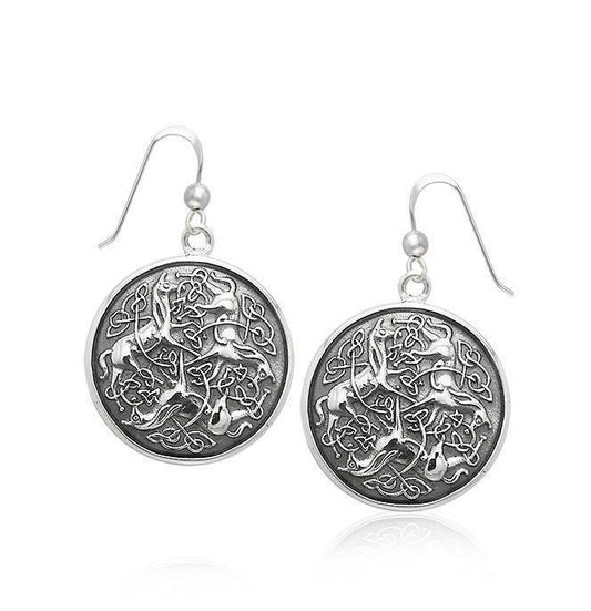 Celtic Triple Horses Silver Earrings TER1899 Earrings