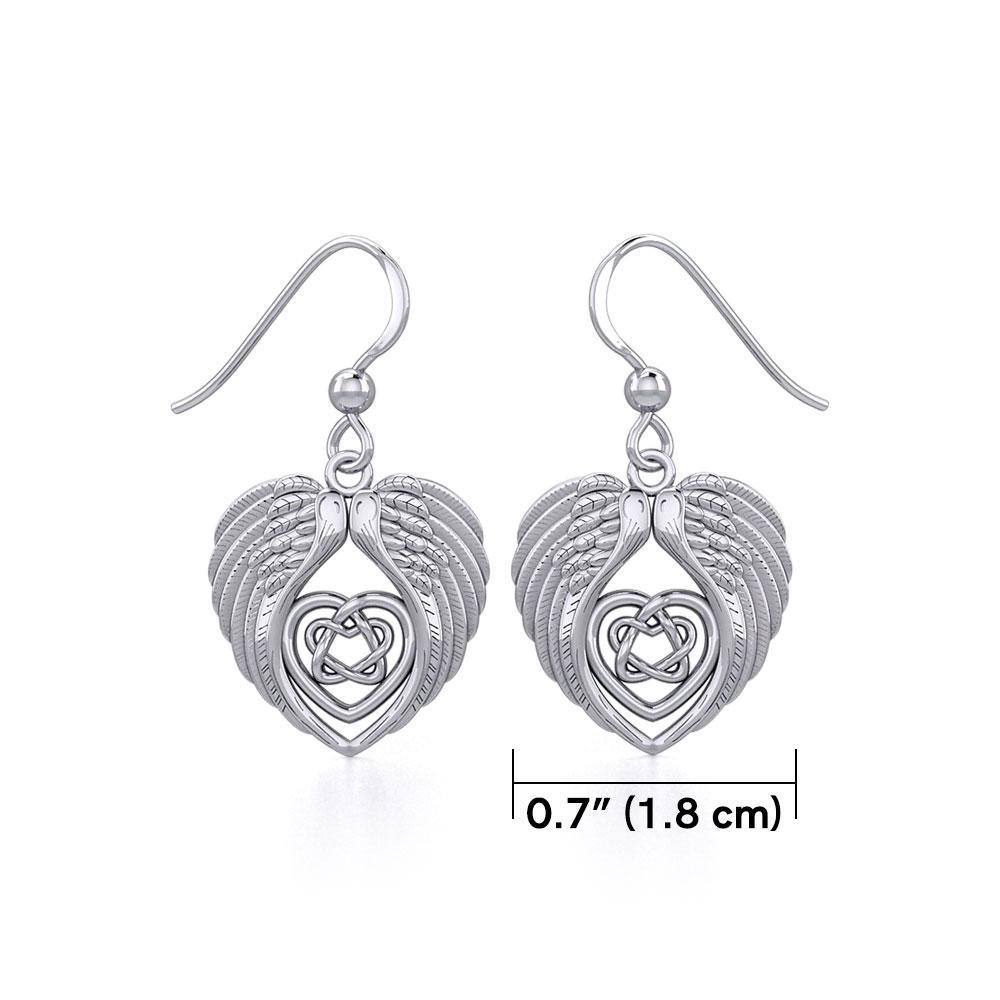 Angel Wing with Celtic Heart Silver Earrings TER1920 Earrings