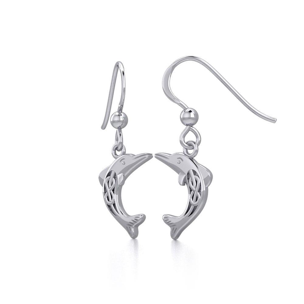 Celtic Joyful Dolphins Silver Earrings TER1924 Earrings
