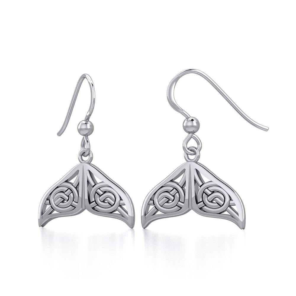 Celtic Knotwork Whale Tail Silver Earrings TER1929 Earrings