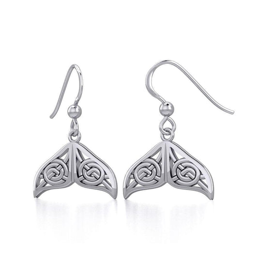 Celtic Knotwork Whale Tail Silver Earrings TER1929 Earrings
