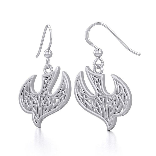 Celtic Knotwork Bird Silver Earrings TER1932 - Peter Stone Wholesale
