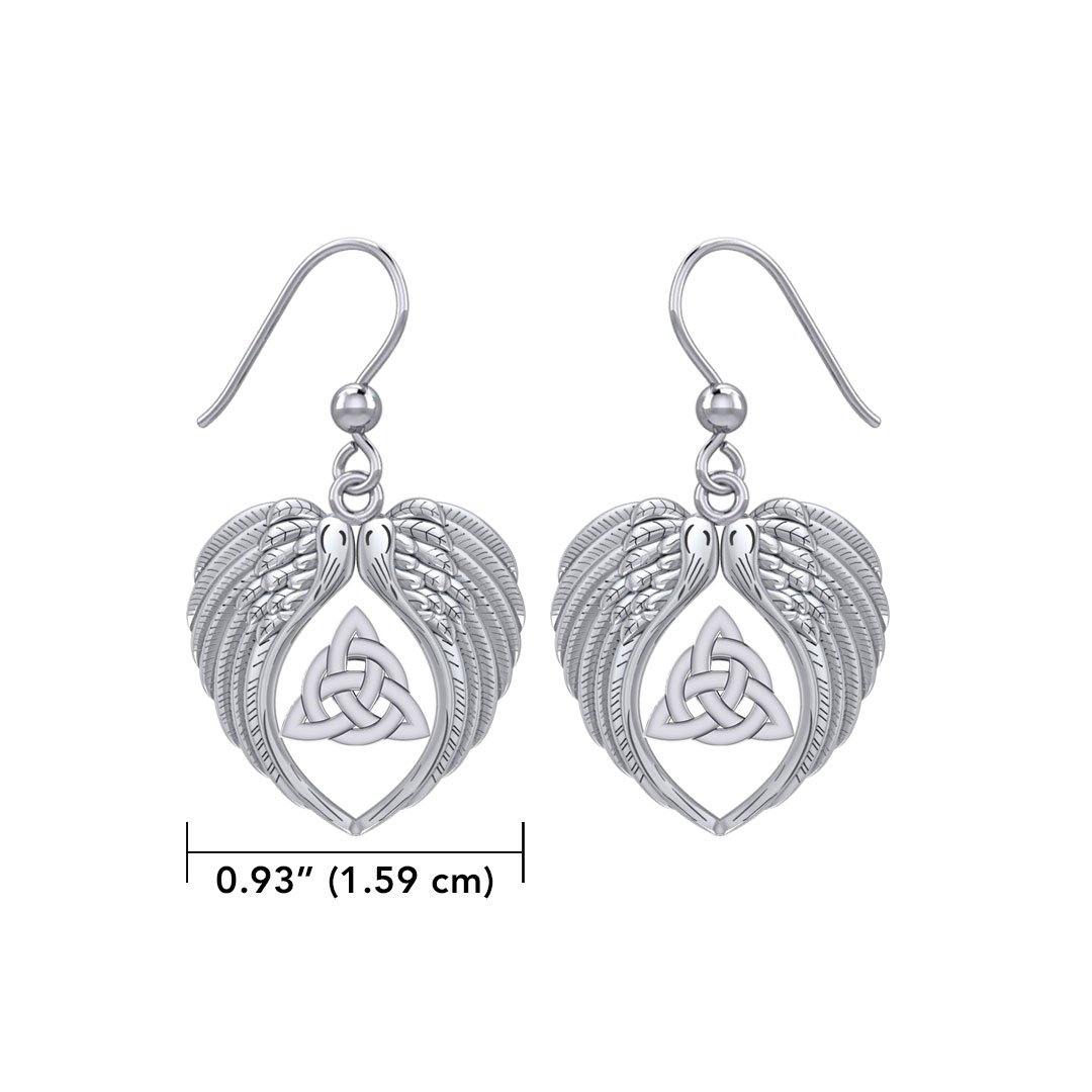 Feel the Tranquil in Angels Wings Silver Earrings with Triquetra TER1944 - Wholesale Jewelry