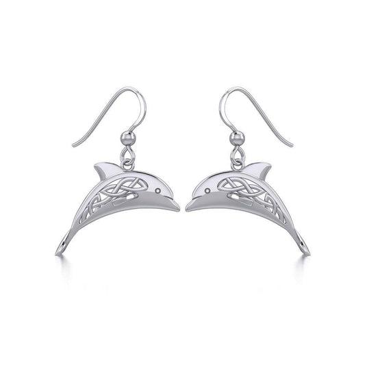 Celtic Joyful Dolphins Silver Earrings TER1951 - Wholesale Jewelry