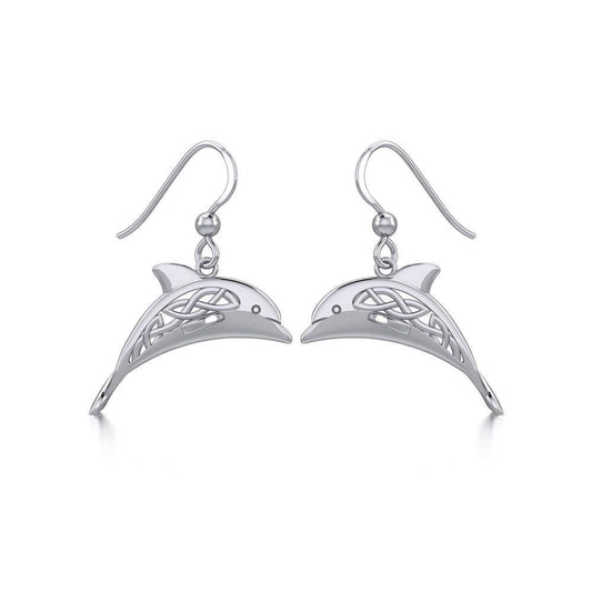 Celtic Joyful Dolphins Silver Earrings TER1951 - Wholesale Jewelry