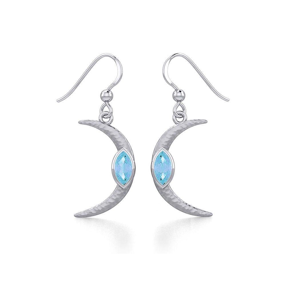 A Glimpse of the Crescent Moon's Beginning ~ Silver Jewelry Earrings TER1953 - Wholesale Jewelry