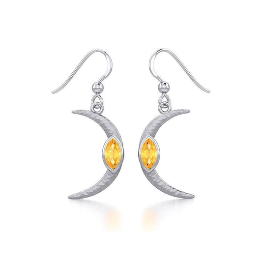 A Glimpse of the Crescent Moon's Beginning ~ Silver Jewelry Earrings TER1953 - Wholesale Jewelry