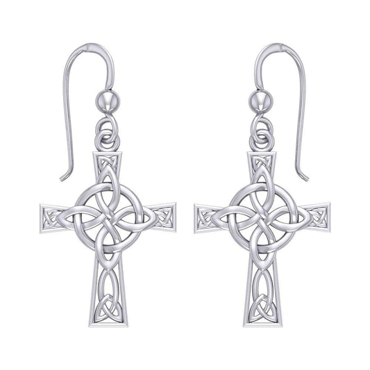 The Celtic Four Point Knot Cross Earrings TER1958 - peterstone.dropshipping