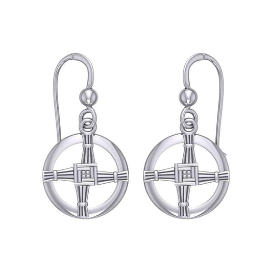 Saint Brigids Cross Silver Earrings TER1959 - peterstone.dropshipping