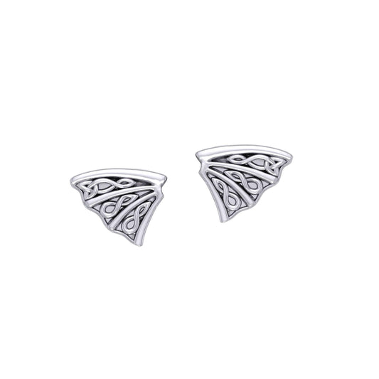 Dragon Wings with Celtic Design Silver Post Earrings TER2036 - peterstone.dropshipping