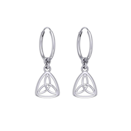 Adorned by the timeless Celtic Triquetra ~ Sterling Silver Jewelry Hoop Earrings TER2053 - peterstone.dropshipping