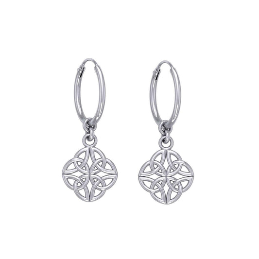 Celtic Knotwork Silver Hoop Earrings TER2055 - peterstone.dropshipping