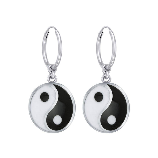 Small Yin Yang Silver Hoop Earrings TER2102 - peterstone.dropshipping