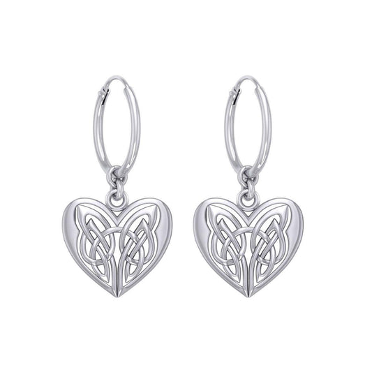 Eternal Heart Celtic Knots Silver Hoop Earrings TER2104 - peterstone.dropshipping