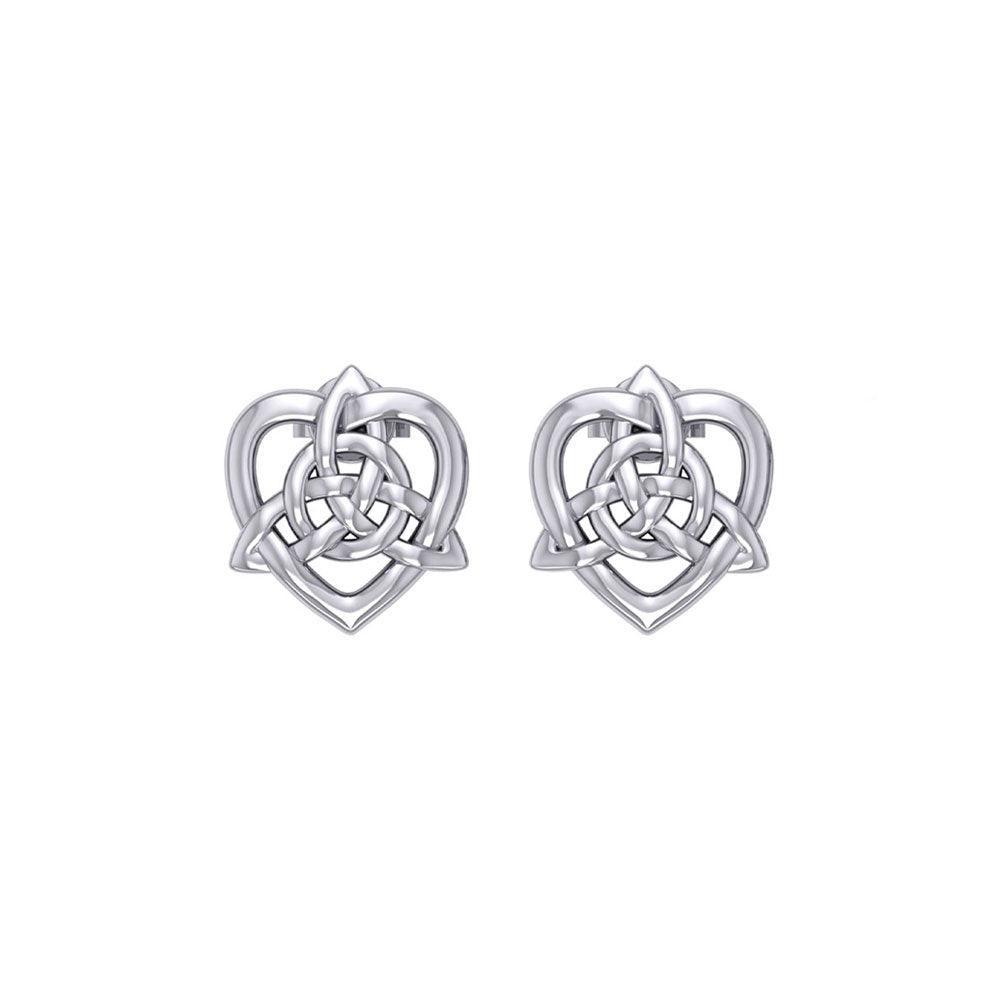 Celtic Heart And Triquetra Post Earrings TER2160 - peterstone.dropshipping