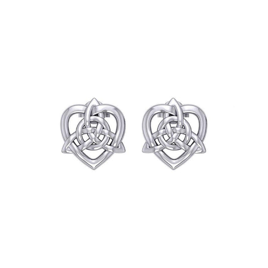 Celtic Heart And Triquetra Post Earrings TER2160 - peterstone.dropshipping