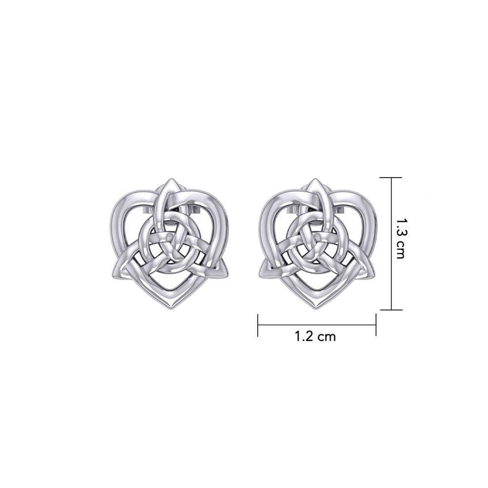 Celtic Heart And Triquetra Post Earrings TER2160 - peterstone.dropshipping
