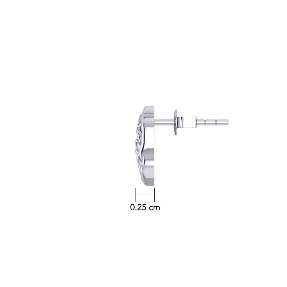 Celtic Heart And Triquetra Post Earrings TER2160 - peterstone.dropshipping