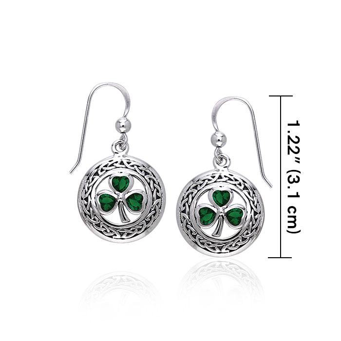 Celtic Knotwork Silver Shamrock Earrings TER227 Earrings