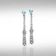 Cape Hatteras Lighthouse and Gem Silver Earrings TER236 Earrings