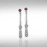 Cape Hatteras Lighthouse and Gem Silver Earrings TER236 Earrings